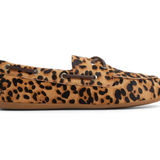 Women's Slim Boat Leather Pony Hair Leopard