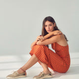 Women's Slim Boat Crinkle Leather Gold