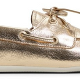 Women's Slim Boat Crinkle Leather Gold