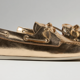 Women's Slim Boat Crinkle Leather Gold