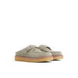 Women's Captain's Oxford Mule Leather Suede Silver Sage