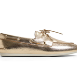 Women's Slim Boat Crinkle Leather Gold