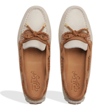 Women's Gold Driver Leather White Combo