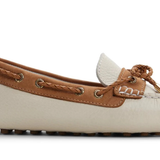 Women's Gold Driver Leather White Combo