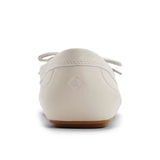 Women's Bow Driver Leather Cream