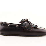 Women's Slim Boat Kiltie Leather Amaretto