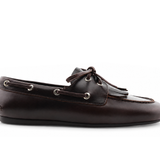 Women's Slim Boat Kiltie Leather Amaretto
