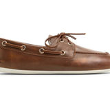 Women's Slim Boat Leather Tan Distress