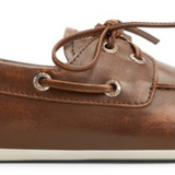 Women's Slim Boat Leather Tan Distress