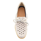 Women's Authentic Original Perforated Leather Wide Cream