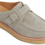 Women's Captain's Oxford Mule Leather Suede Silver Sage