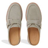 Women's Captain's Oxford Mule Leather Suede Silver Sage