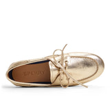 Women's Slim Boat Crinkle Leather Gold