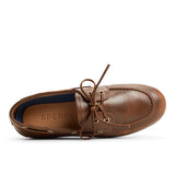 Women's Slim Boat Leather Tan Distress