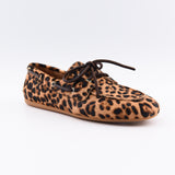 Women's Slim Boat Leather Pony Hair Leopard