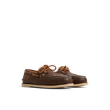 Men's Gold Authentic Original 2 Eye Leather Wide Grainy Brown